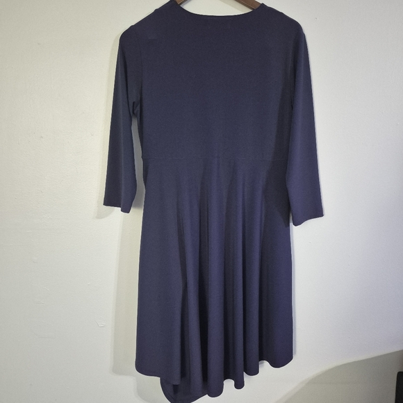 Sympli Deep Purple Asymetric Draped Dress Size 12 - Picture 2 of 9